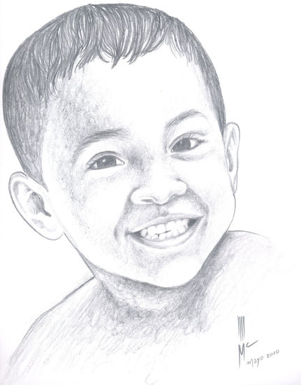 retrato de Niño, al carboncillo Charcoal