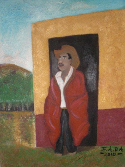 don jose afuera de su  casa