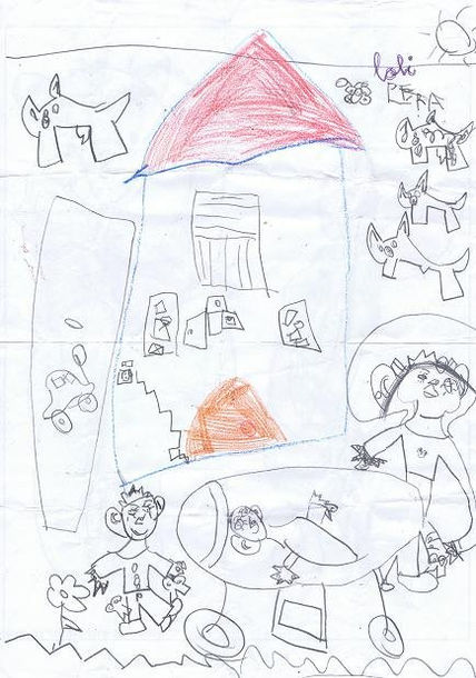 Dibujo 6 papas y bebé