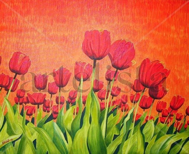 tulipanes Oil Canvas Floral Painting