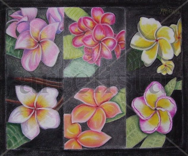 plumería Pastel Canvas Floral Painting