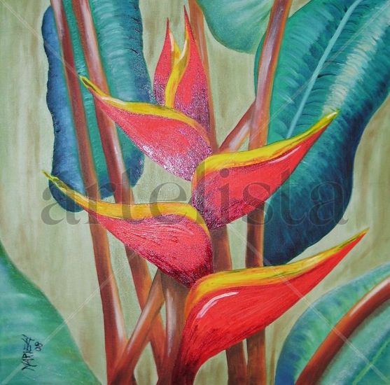 heliconia Oil Canvas Floral Painting