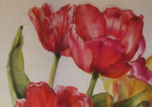 Fragmento de ramo de tulipanes.