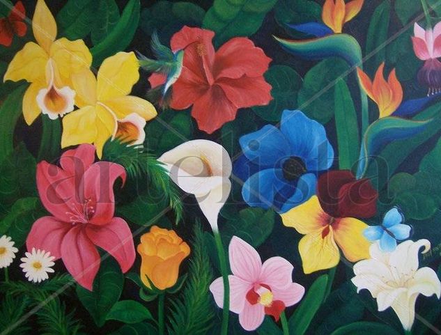 El jardin Oil Canvas Floral Painting