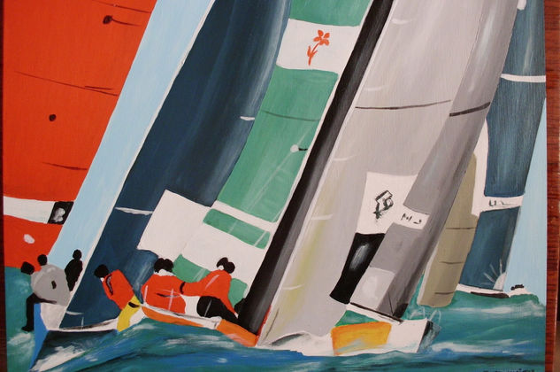 Regata acrilico 02 Acrylic Panel Marine Painting