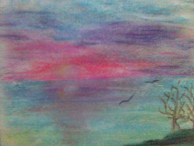 Otro atardecer Pastel Papel Paisaje