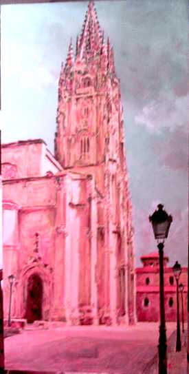 Catedral de Oviedo Acrylic Canvas Landscaping