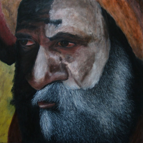 Retrato aborigen 3 Oil Canvas Portrait