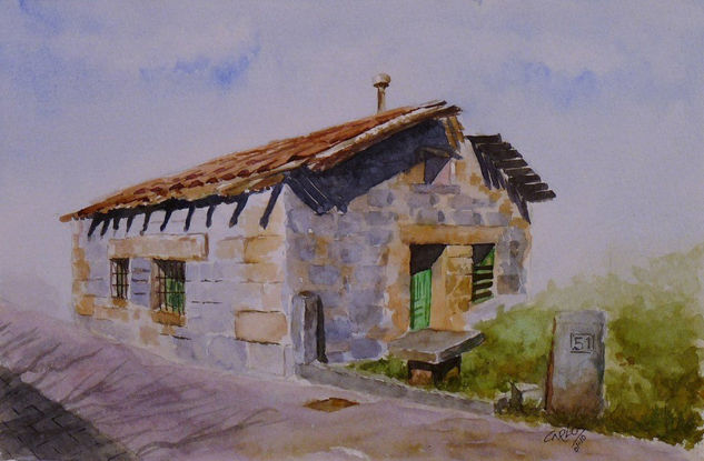 CASA DE PIEDRA EN MORALZARZAL Watercolour Paper Landscaping