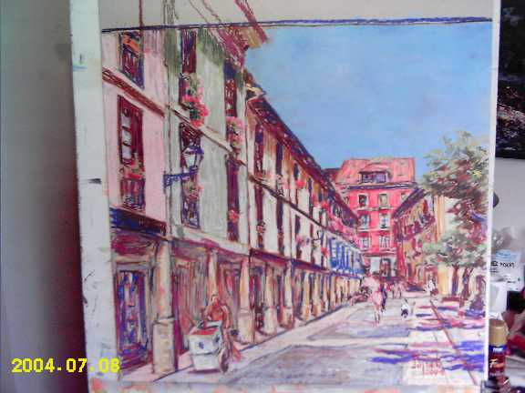 OVIEDO: Fontan VENDIDO Pastel Cartulina Paisaje