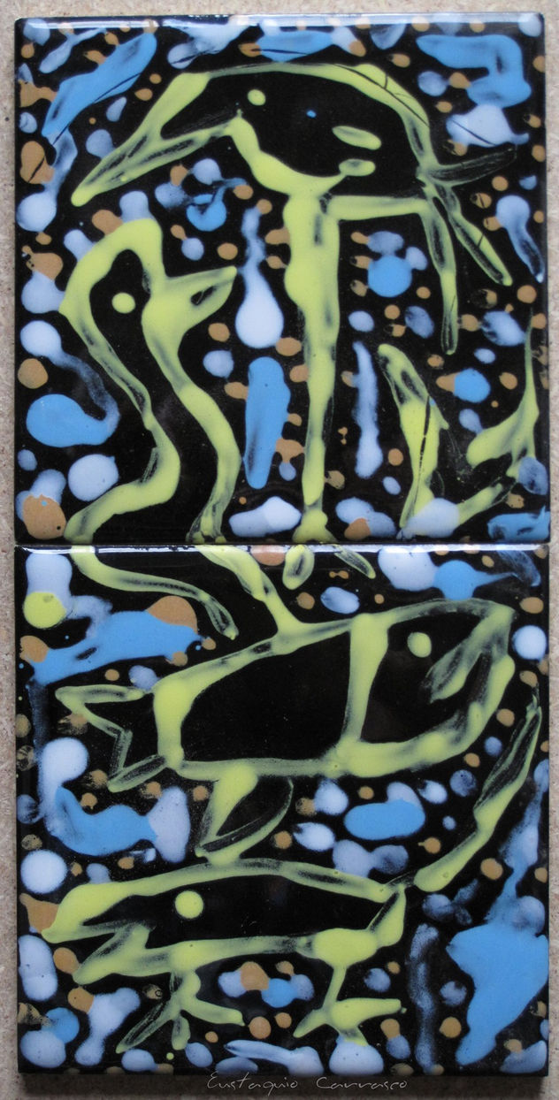 Serpiente, pájaros y pez