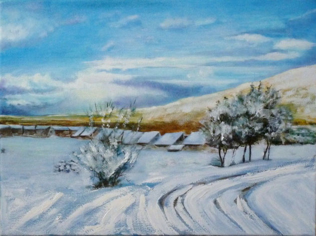 PAISAJE NEVADO DE MORALZARZAL Oil Canvas Landscaping