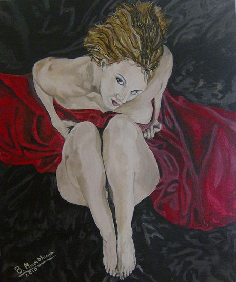 ROJO Y NEGRO Oil Canvas Nude Paintings