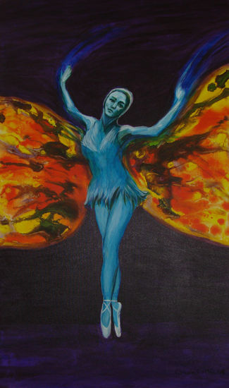 Danzando en Shangai Acrylic Canvas Figure Painting