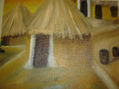 casa em Dakar, 50x52cm. mista s. mdf. 350€