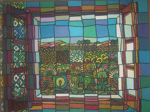 UNA VENTANA ABIERTA Oil Canvas Landscaping