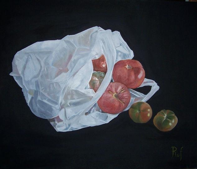 bolsa con tomates Oil Canvas Still Life Paintings