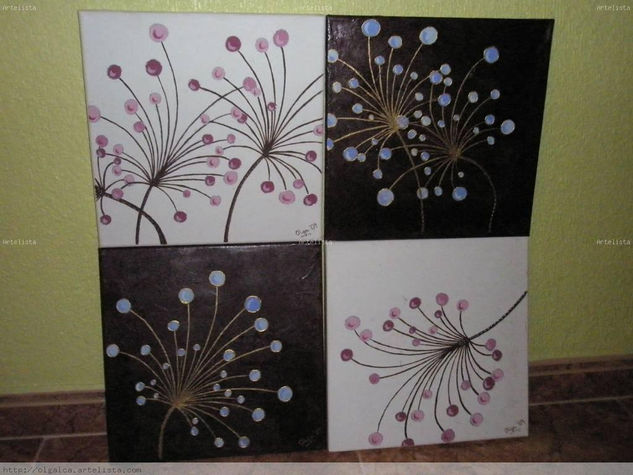 Bolitas Acrylic Canvas Floral Painting