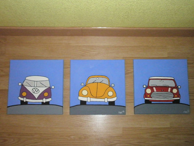 Coches pop Acrylic Canvas Figure Painting