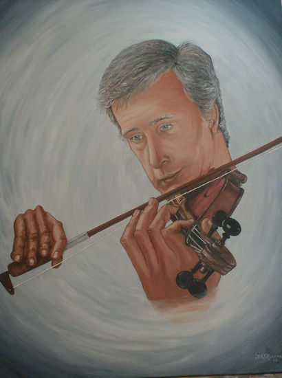 Pablo Agri el violinista Óleo Tela Retrato