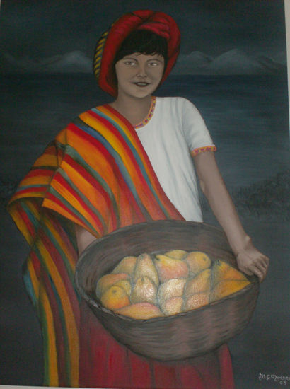 Nativa de Guatemala Oil Canvas Figure Painting