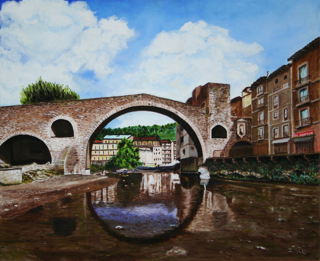 Pont de Camprodon Oil Canvas Landscaping