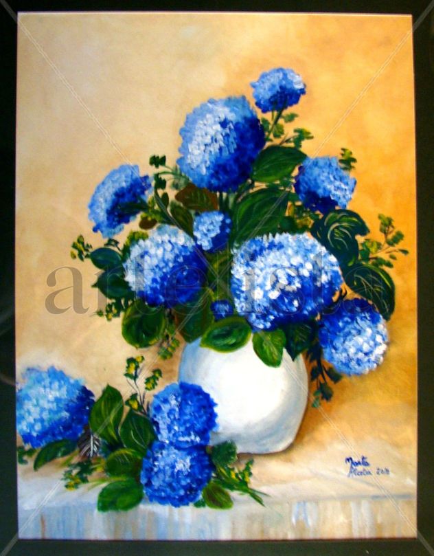 Hortensias sobre el mesón