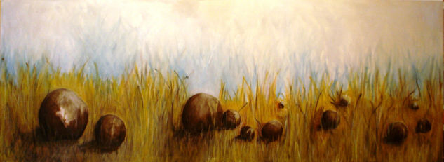 piedras sobre la tierra Oil Canvas Landscaping