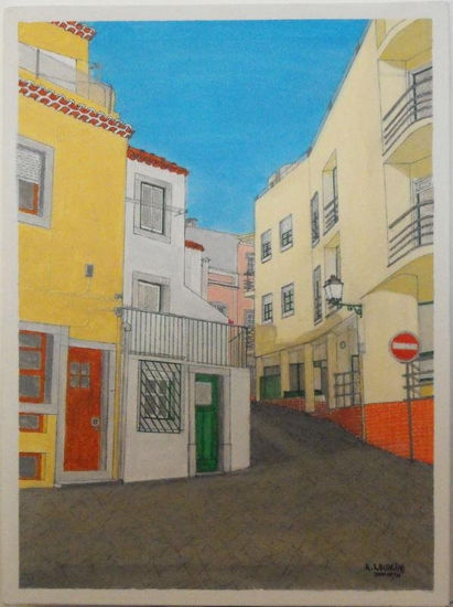 RUA DO POÇO NOVO - CASCAIS Acrylic Canvas Landscaping