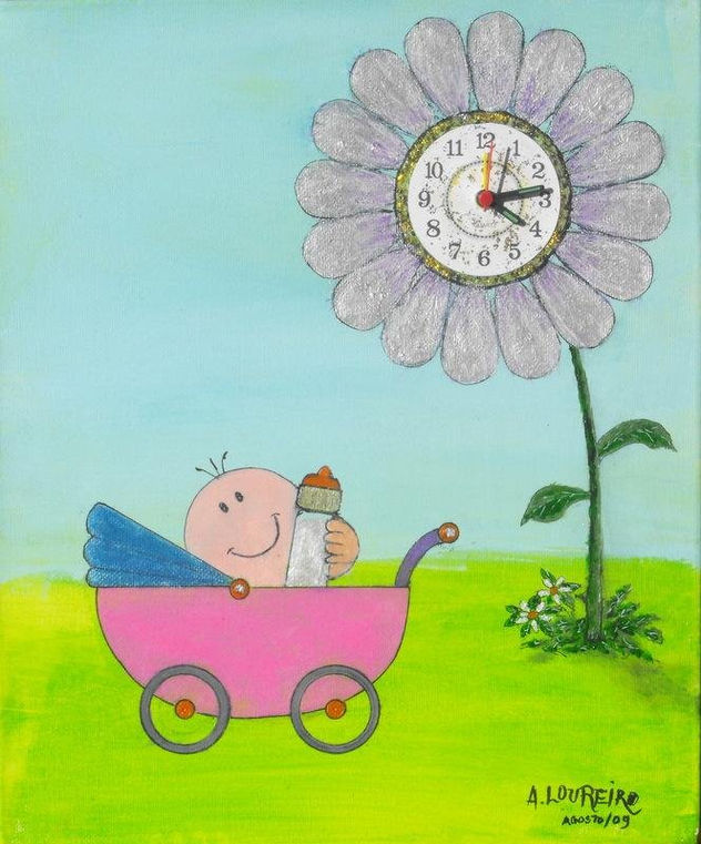 RELÓGIO INFANTIL - CARRINHO DE BÉBÉ