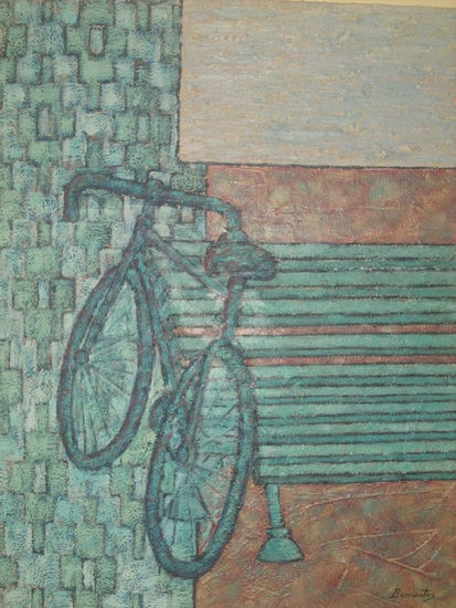 BICICLETA SOBRE BANCO Acrylic Canvas Others