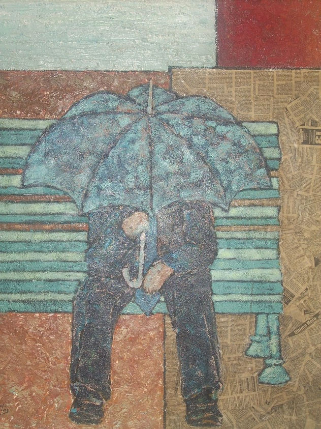 SENTADO BAJO LA LLUVIA