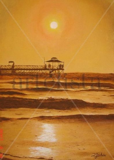 Muelle de Huanchaco Oil Canvas Landscaping