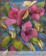 Fiesta Floral Oil Canvas Floral Painting