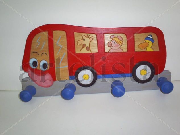 percha infantil (autobus) Wood Figurative