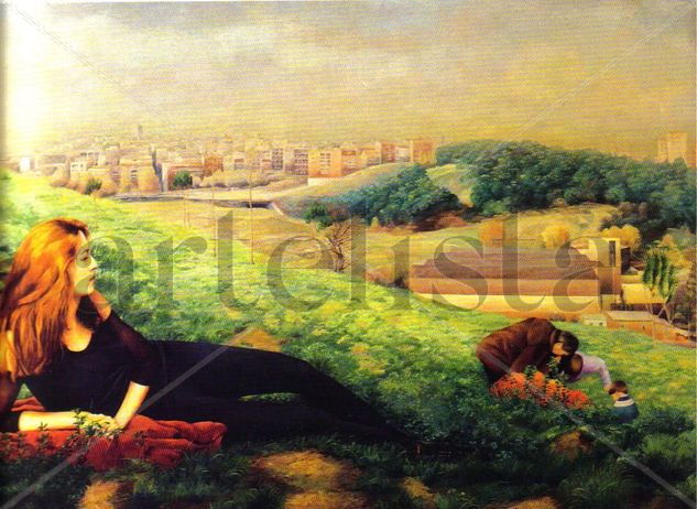 AITANA EN EL PARQUE Oil Canvas Figure Painting