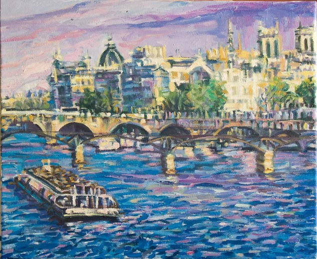 Paris. Rio Sena Oil Canvas Landscaping