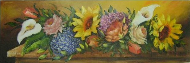 Flores Sobre la Mesa Oil Canvas Landscaping