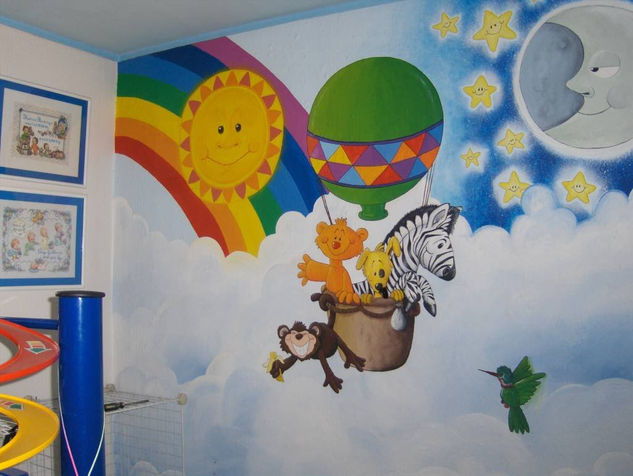 Mural infantil Óleo Lienzo Paisaje