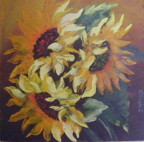 Girasoles Oil Canvas Landscaping