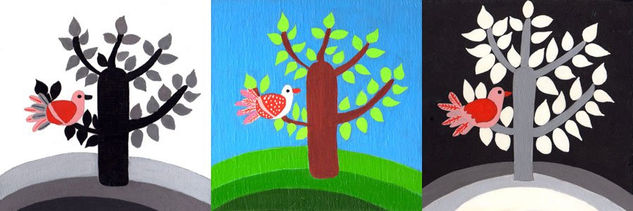 pajaro en arbol Acrylic Panel Animals