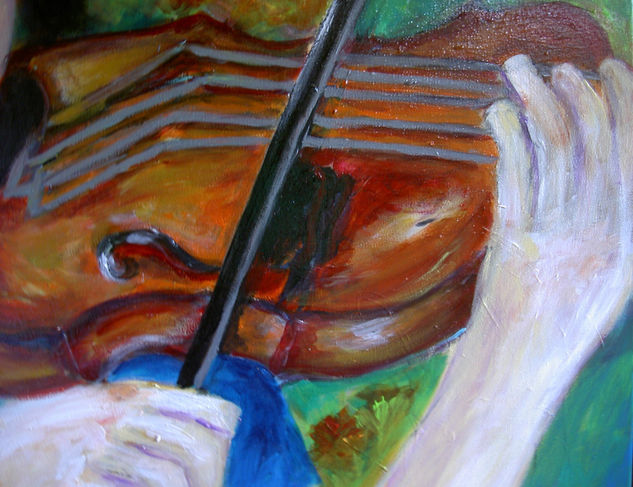 LA VIOLINISTA (DETALLE3) Acrylic Canvas Portrait