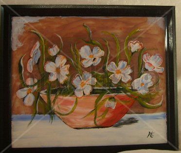 Flores sobre cristal