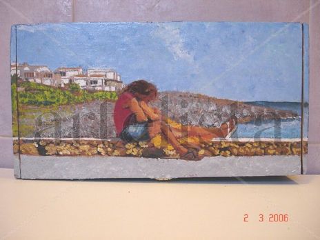 Cajita pintada en oleo