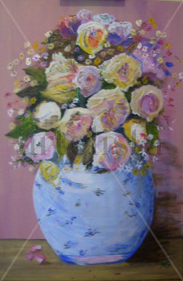 Jarron con rosas