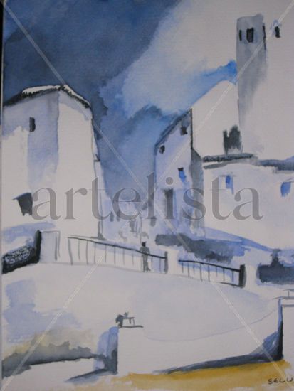 Pueblo blanco Watercolour Paper Landscaping