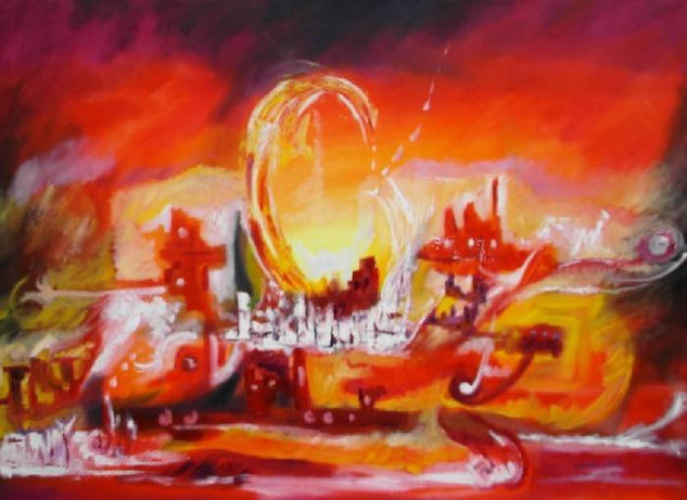 - EXISTENCIA EN ROJO Oil Canvas Landscaping