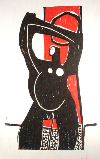 "MUJER" Tinta Cartulina Figura