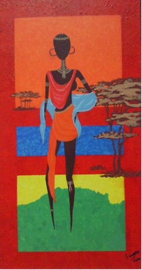 Africa1 Acrylic Panel Figure Painting