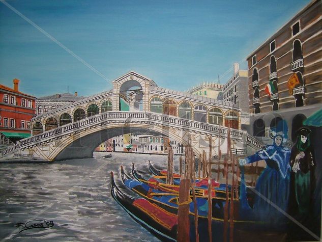 Puente de Rialto Oil Canvas Landscaping